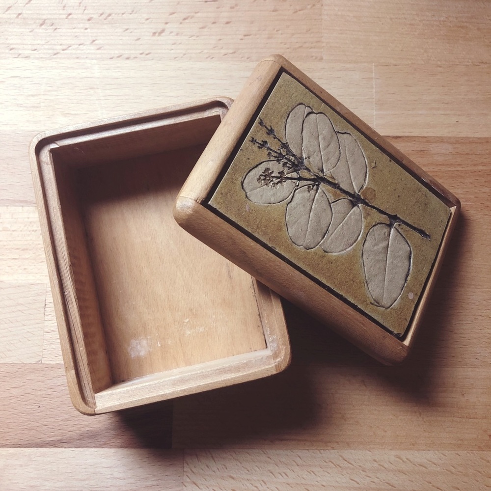 Wood and Stone Inlay Jewelry Box